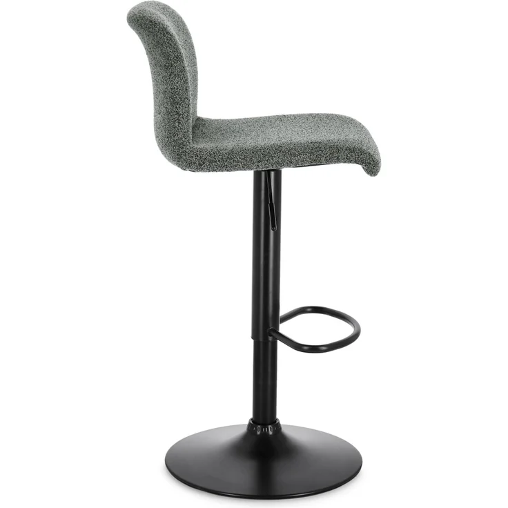 Barhocker Rafael 2er-Set, Stoff gepolstert, modern höhenverstellbar, Dunkelgrün Schwarz – Bild 2