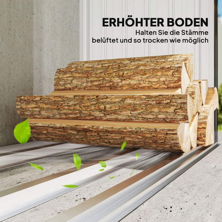 Outsunny Kaminholzregal, Verzinkter Stahl, Dunkelgrau, 150L x 66,5B x 150H cm – Bild 5