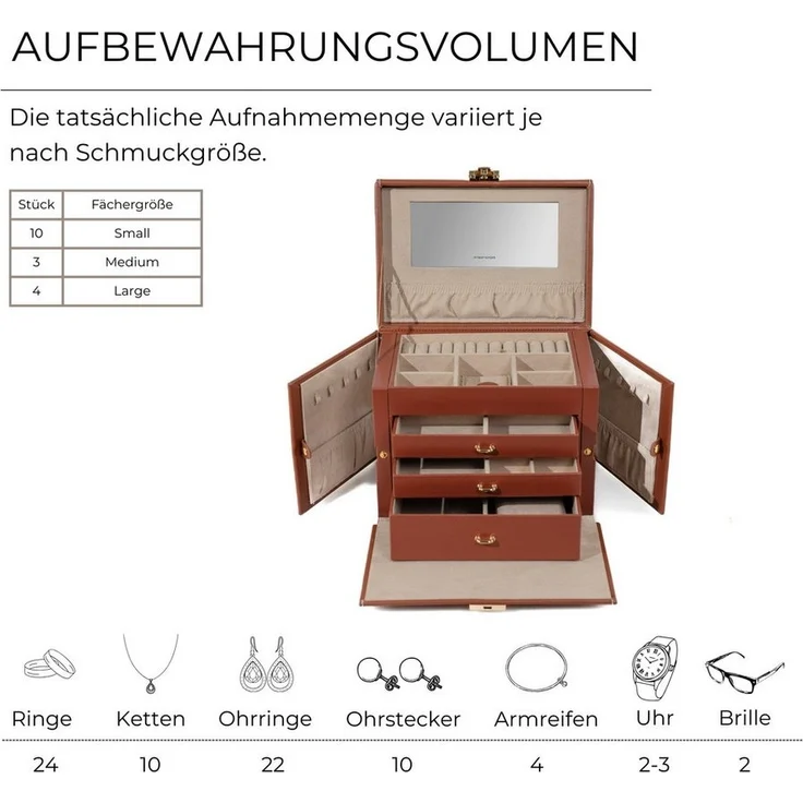 Friedrich23 Schmuckkasten / Uhrenbox aus Leder Cordoba XL – Bild 2