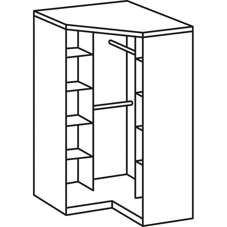 Eckschrank Kleiderschrank Joker 95x95cm 2-türig Farbe: weiß – Bild 2