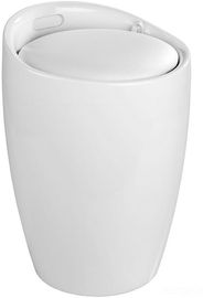 CANDY Hocker mit Waschfach, praktischer 2 in 1 Badesitz - 20 l, Weiß, WENKO