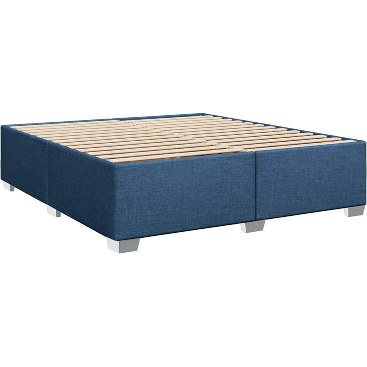 vidaXL Boxspringbett mit Matratze mit Kopfteil Blau 200 x 200 cm Stoff 3450571 – Bild 5