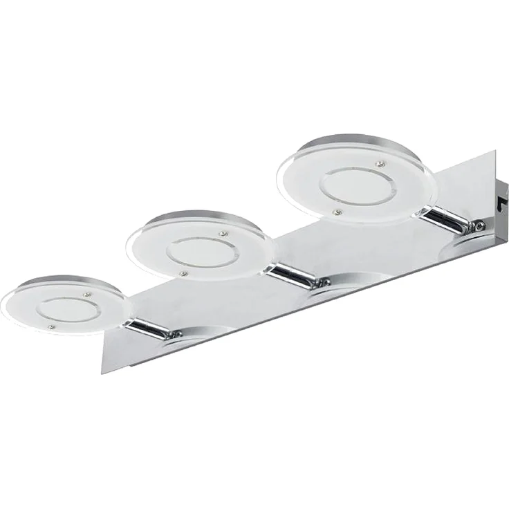 TRANGO LED Deckenleuchte, 2114 Modern 3-flammig IP44 Spiegelleuchte *COOL* inkl. 3x 4,5 Watt 3000K warmweiß LED Modul Badleuchte 420mm lang mit schwenkbar und drehbar Spots, Badezimmer Wandleuchte, Deckenlampe, Badlampe – Bild 6