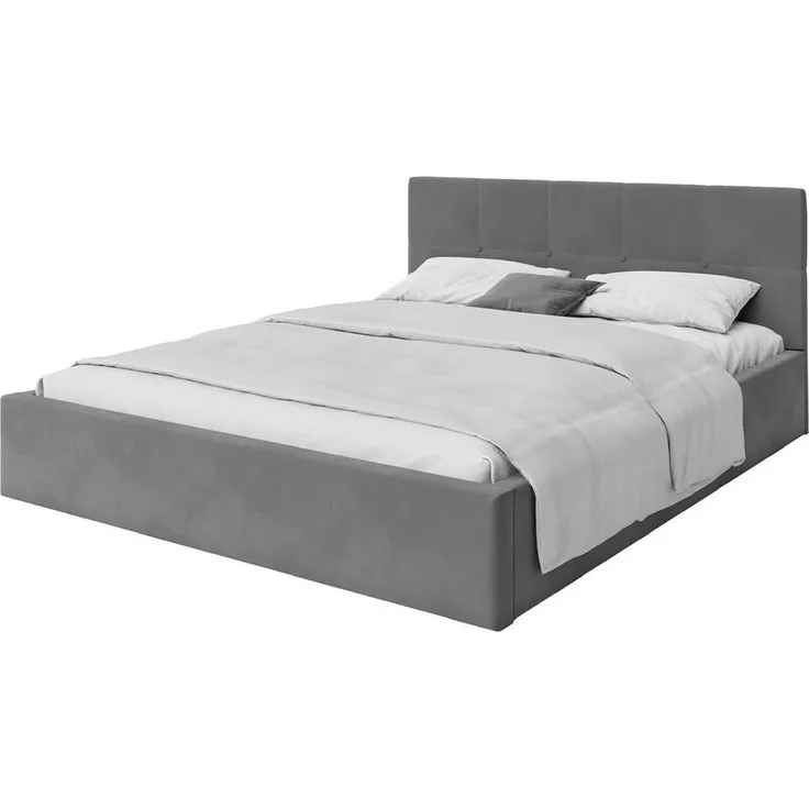 FDM Polsterbett VEGAS Bettkasten MADE IN EU - mit hochwertigem Velours Bezug (verfügbar 90x200 120x200 140x200 160x200 180x200cm, Bettrahmen, Bett, mit großen gepolsterten Kopfteil, mit Bettkasten zum aufklappen), Hebbarer Metallrahmen, Bettkasten, ohn...