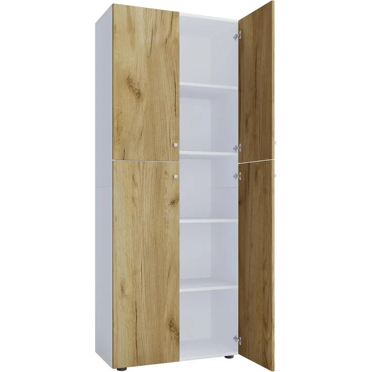 VCM Büroschrank Lona 919598 Weiß / Honig-Eiche B. 70 x H. 184 x T. 40 cm – Bild 4