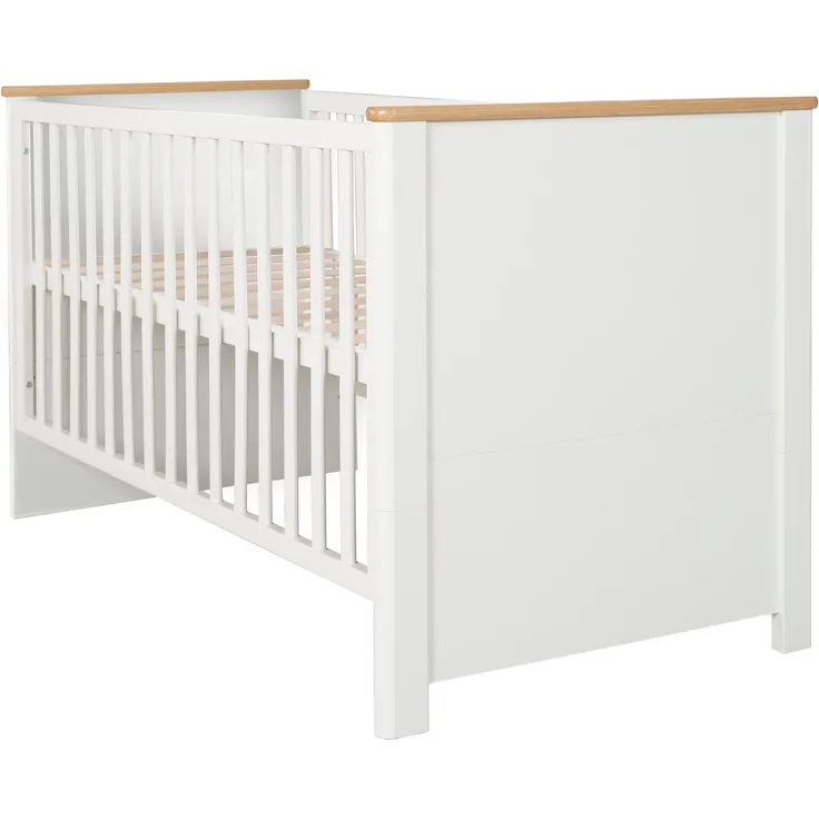 roba Gitterbett 'Ava' 70 x 140 cm - Babybett umbaubar - Weiß / Artisan Eiche