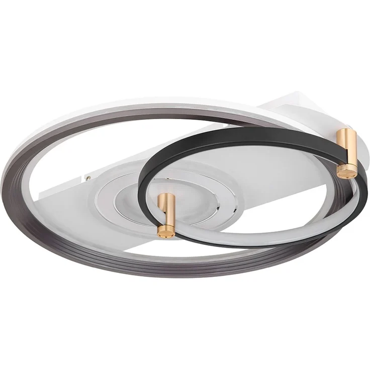 LED Deckenleuchte, Dimmbar, Fernbedienung, Metall, schwarz – Bild 1