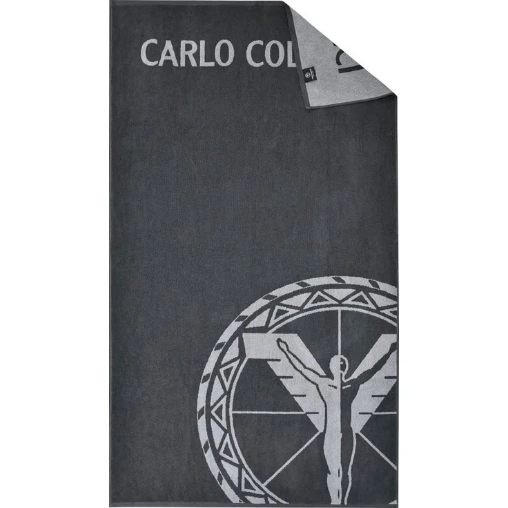 Carlo Colucci Strandtuch Stefano - 100 x 180 cm - Anthrazit-Silber