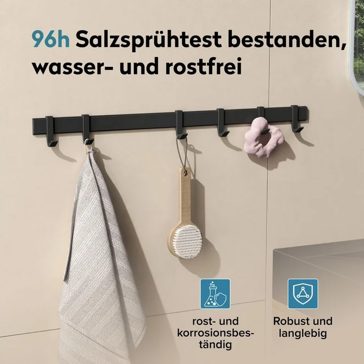 doporro Garderobenleiste Kleiderhaken 4/6/8 Verschiebbare Alu-Wandhaken selbstklebend Stalo-12 (8 St), 4 Verschiebbare Wandhaken aus Alu – Bild 4