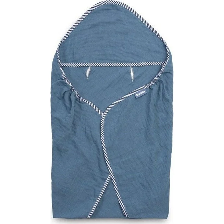 Sensillo Musselin-Bezug für Kinderwagen/Babyschale blau 75x75