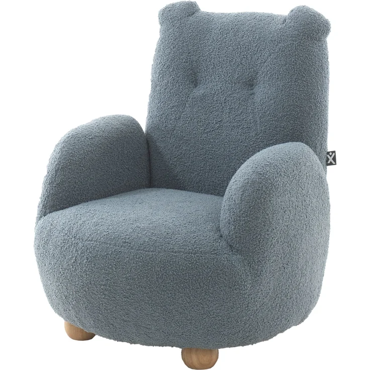 Kindersessel Bärchen Optik, Bezug Bouclè Blau – Bild 3
