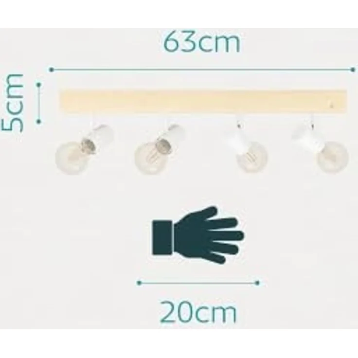 Eglo 33172 TOWNSHEND 3 braun, weiß L:63cm B:5cm – Bild 5
