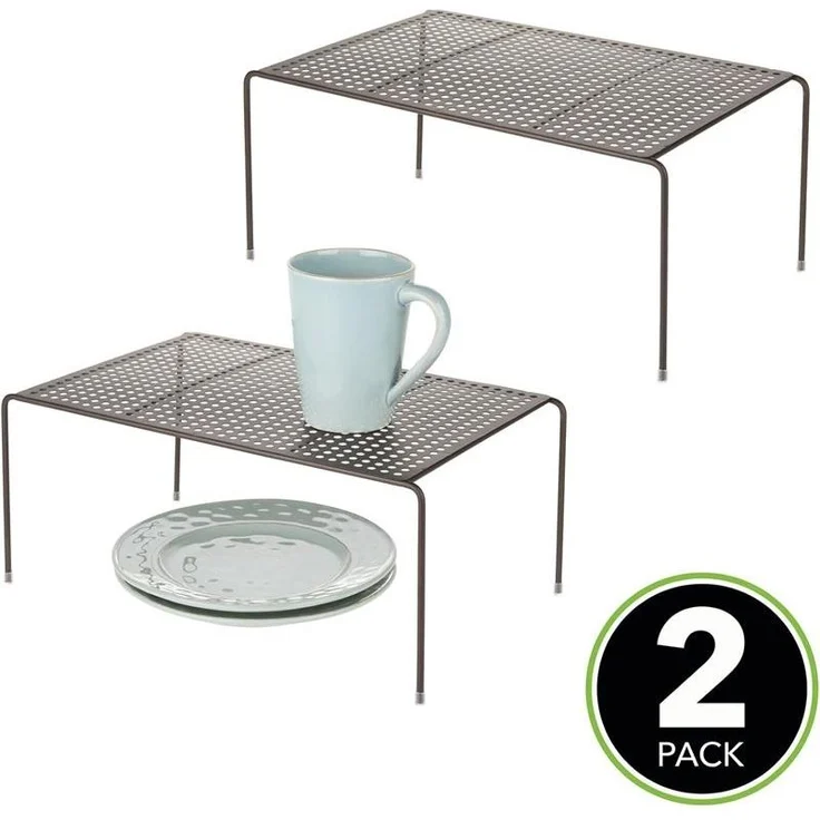 mDesign Küchenablage Geschirr Organizer 2er Set Küchenregal 33 x 22,7 x 14,9 cm – Bild 4