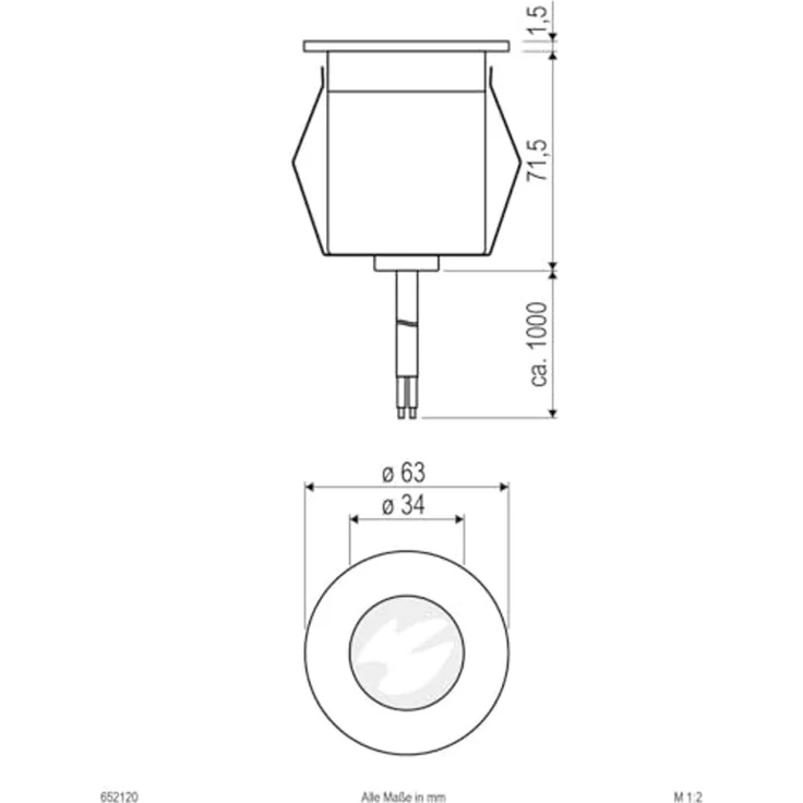 EVN Elektro Bodeneinbauleuchte eds 2W ww rund 652 120 – Bild 2