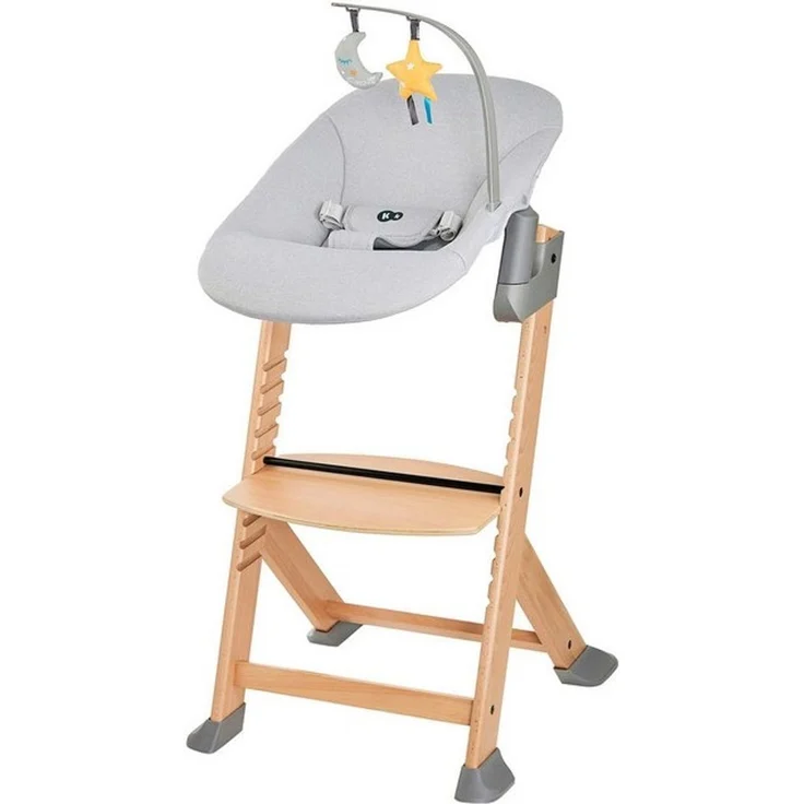 Kinderkraft Kombihochstuhl Set: Kinderstuhl ENOCK + Babywippe CALMEE GREY (Set, 2 St), mitwachsend – Bild 4