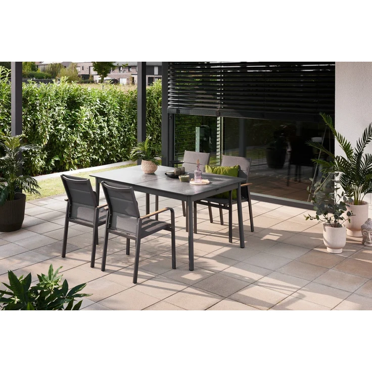 Primaster Gartentisch Taormina 160 x 99,8 cm ausziehbar bis 2,40 m Aluminium – Bild 2