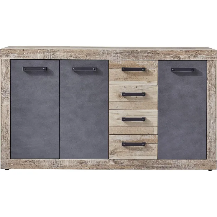 Kommode 3 TAILOR Schrank in Matera dunkelgrau Pale wood