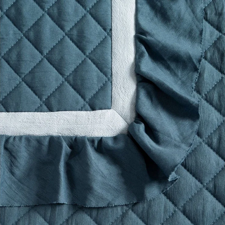 Eurofirany Tagesdecke Zweiseitige Steppdecke ABEL, mit dekorativer Borte, Pastellfarben, Rautensteppung, XL, XXL – Bild 2