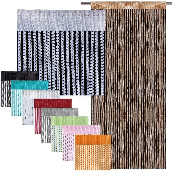 Fadenvorhang Lurex- Optik Fadengardine mit Stangendurchzug Türvorhang, attraktiv und modern in vielen verschiedenen Ausführungen erhältlich Rot 90x200cm – Bild 7