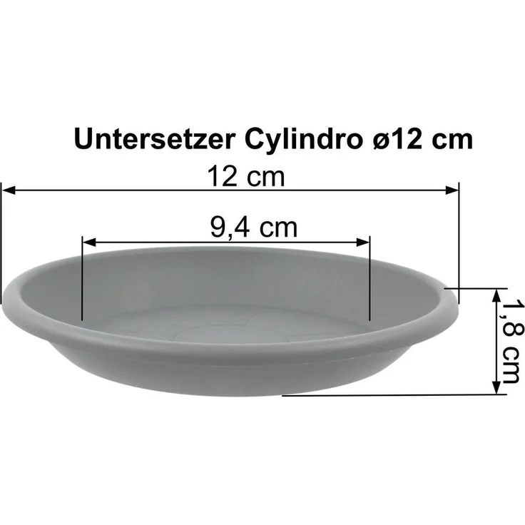 Heimwerkercenter Blumentopf MePla Untersetzer Cylindro ø24 cm, Anthrazit, wetterfester Kunstoff – Bild 3