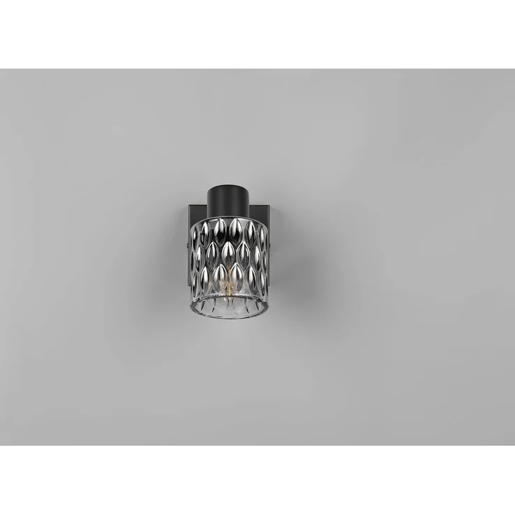 Wandstrahler JACK mit Schalter und Rauchglas Lampenschirm, Höhe 16cm – Bild 8