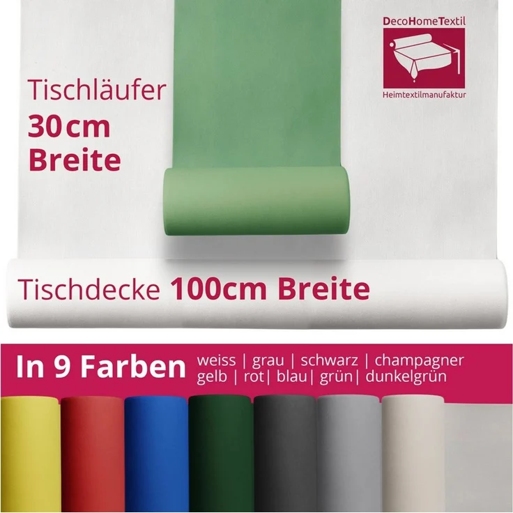 DecoHomeTextil Heimtextilmanufaktur Tischdecke Rolle Vliesstoff Tischläufer Vlies wasserabweisend