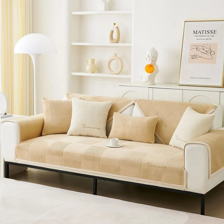 Agger Sofaschoner Couch Überzug, Sofa-Schutzhülle 1/2/3/4 Sitzer L Form Sofa Cover, Sofa Überzug Ecksofa, Universelle Rutschfeste Sofa Überwurf – Bild 2
