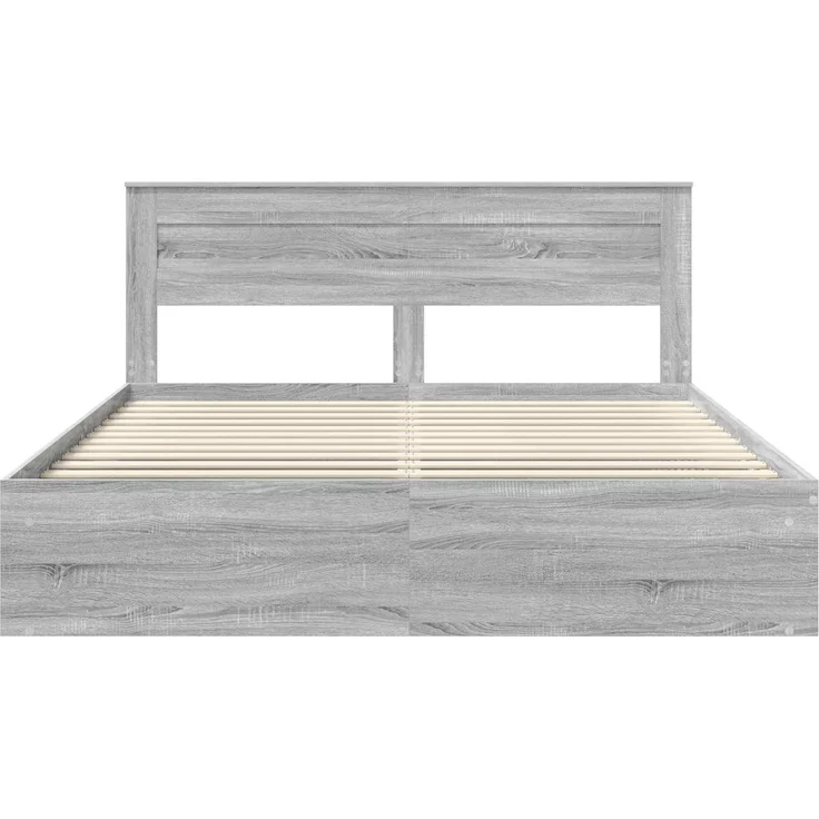 vidaXL Bettrahmen Graues Sonoma 180 x 200 cm Massives Kiefernholz 3409732 – Bild 6
