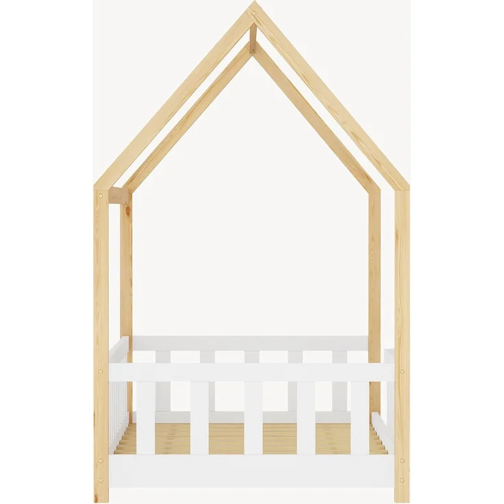 Hausbett Hesel mit Rausfallschutz 80x160 cm Weiß/Natur [en. casa] – Bild 7