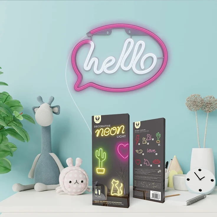 Forever Light Neon LED-Leuchte HELLO pink/weiß – FLNE15 – Bild 6