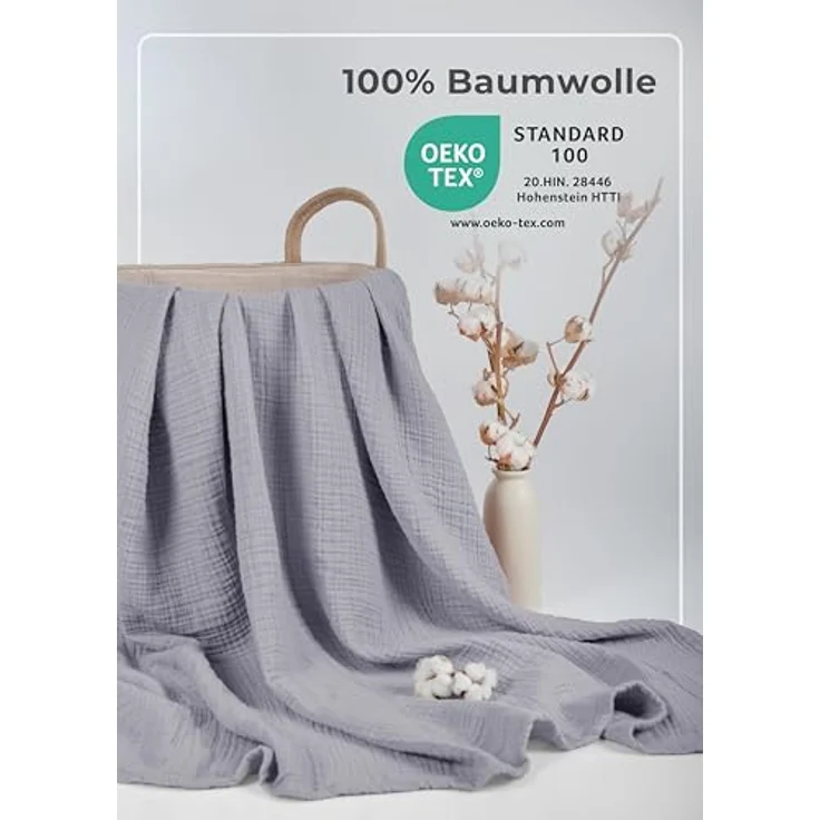 Babydecke Premium Musselin Babydecke 4-lagige Decke aus 100% Baumwolle, Laynenburg, Musselin Babydecke, Kuscheldecke oder Schlafdecke, Pucktuch, Spucktuch – Bild 4