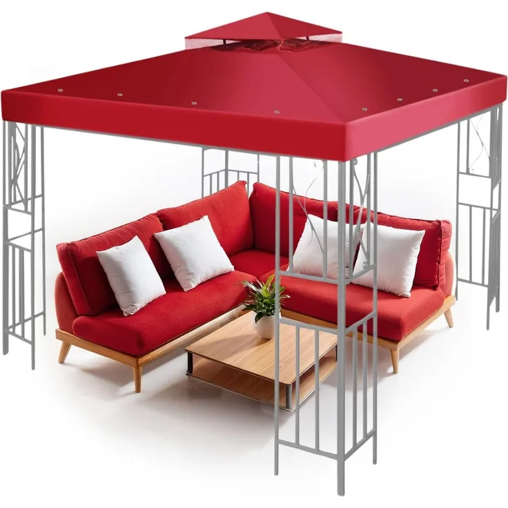 Flexzion Ersatzdach für Pavillon 3,6 x 3,6 m – Doppeltes Dach mit UV30+, schmutz- und wasserabweisend für Outdoor, Sonnenschutz, Garten, Terrasse, Pavillon (Elfenbein)