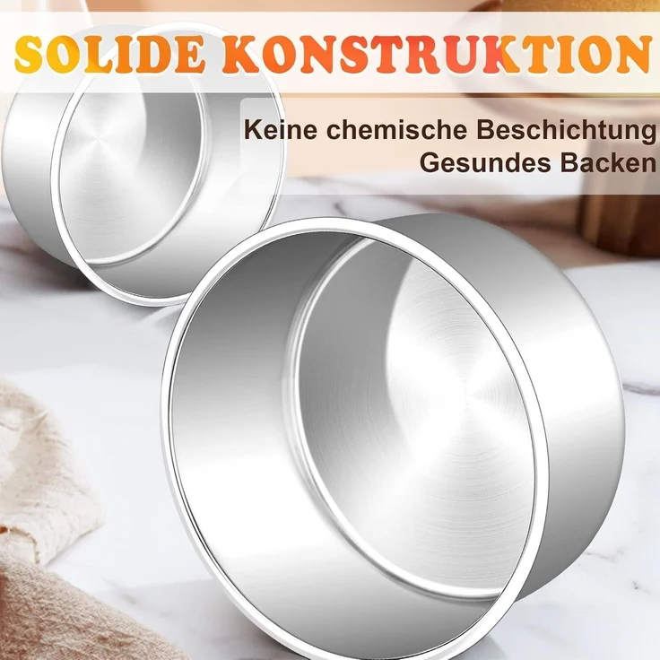 Homikit Runde Backform Edelstahl 16cm Tortenform 2er Set hochwertig rostfrei – Bild 4