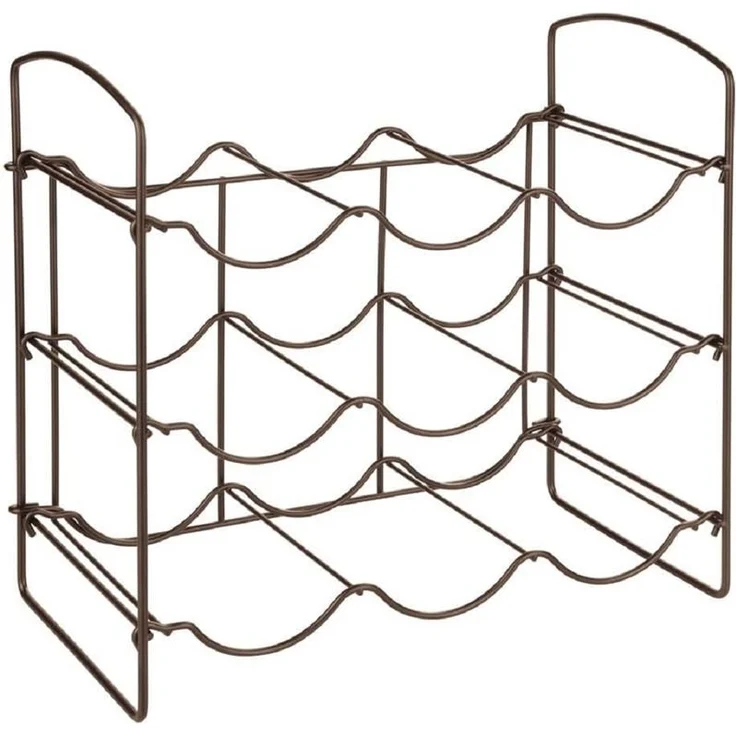 mDesign Weinregal Regal Flaschenhalter 9 Flaschen 3 Ebenen Metall Bronze – Bild 1