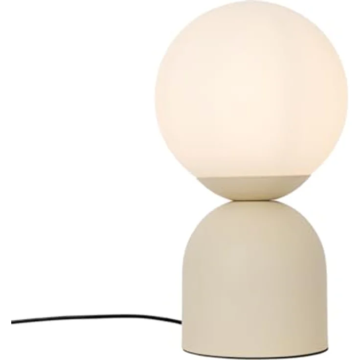 QAZQA Hotel-Chic-Tischlampe Pallon Trend, beige mit Opalglas, dimmbar, E27, kugelförmig, Stahl, für Wohnzimmer und Schlafzimmer – Bild 6