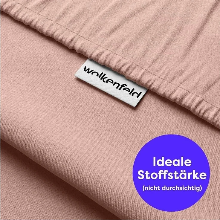 Wolkenfeld Spannbettlaken 100% Baumwolle - Superweiches Bettlaken für Matratzen von 5 bis 20cm, Jersey, Gummizug: rundum, (1 Stück), Rutschfest & Blickdicht - 90x200, 140x200, 160x200, 180x200 200x200 – Bild 3
