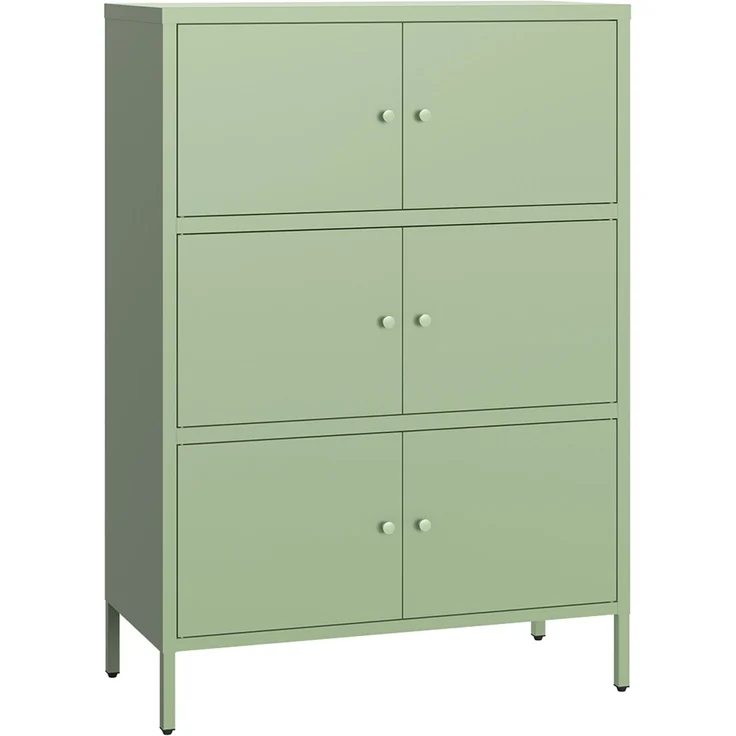skølm 'Atriona' Metallkommode 3x2, grün, mit 3 Fächern, 113x80x38 cm – Bild 2