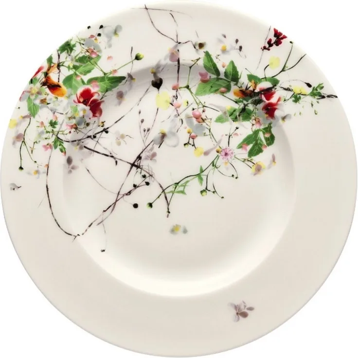 Rosenthal Brillance Fleurs Sauvages Frühstücksteller 19 cm mit Fahne