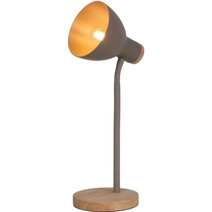 näve Schreibtischlampe Marie, ohne Leuchtmittel, Fuß und Schirm z.T. aus Holz, Schirm flexibel beweglich, E14 – Bild 4