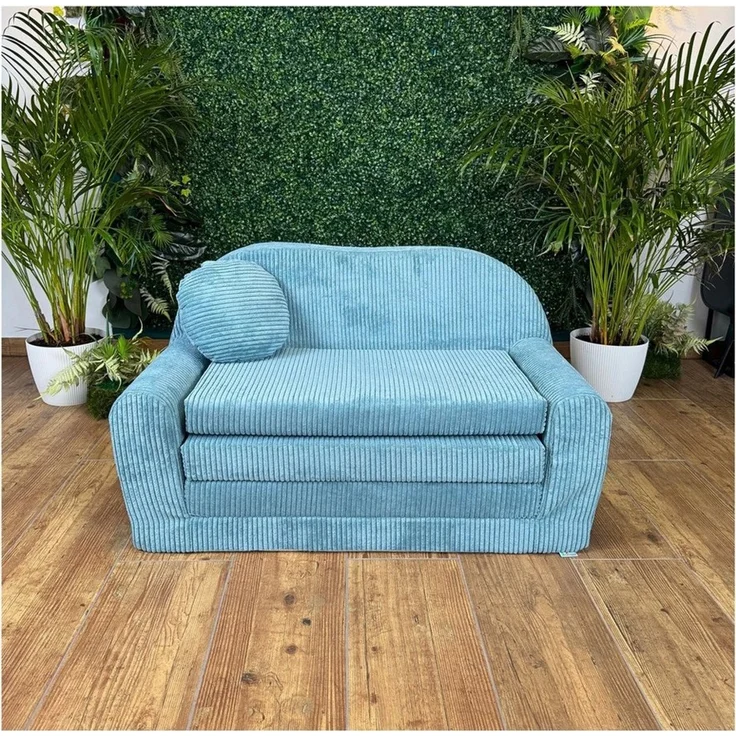 FORTISLINE Kindersofa Kindersofa Rosalia Ausklappbares Sofa aus Cord mit Verlängerung – Bild 3