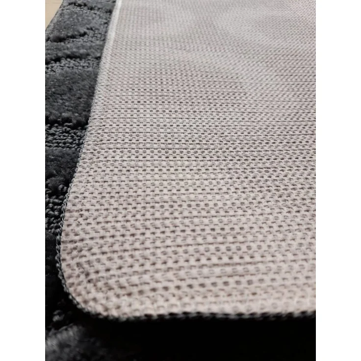 oKu-Tex Badematte Badgarnitur 2-teilig mit Ausschnitt, weich & rutschfest, fußbodenheizungsgeeignet, strapazierfähig, Polypropylen, WC-Vorleger Set mit Ausschnitt, weicher Flor, waschbar, flauschig – Bild 3