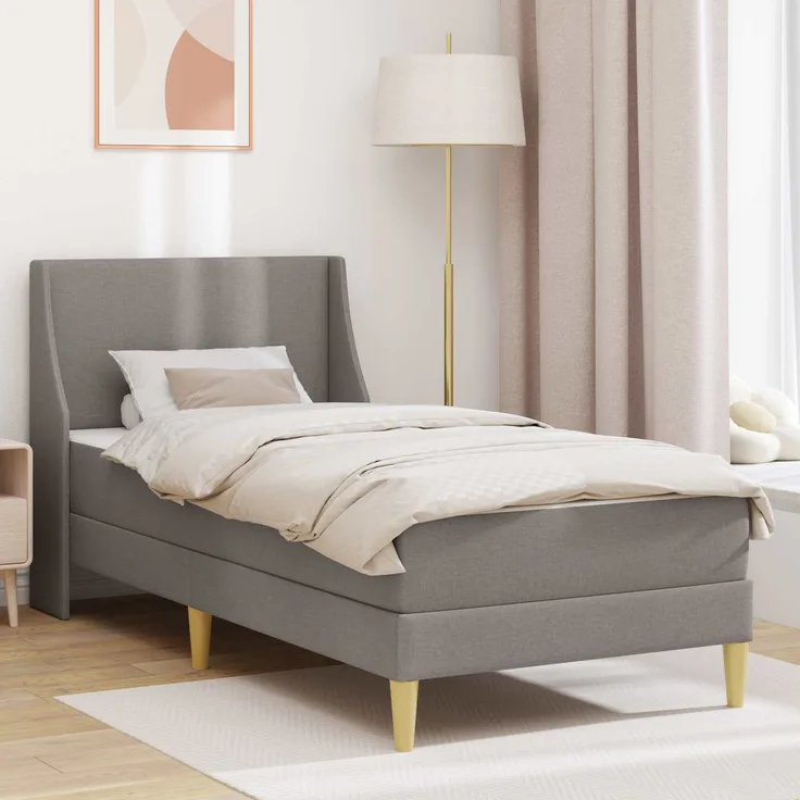 vidaXL Bettgestell mit Matratze mit Kopfteil Polyester 3414717