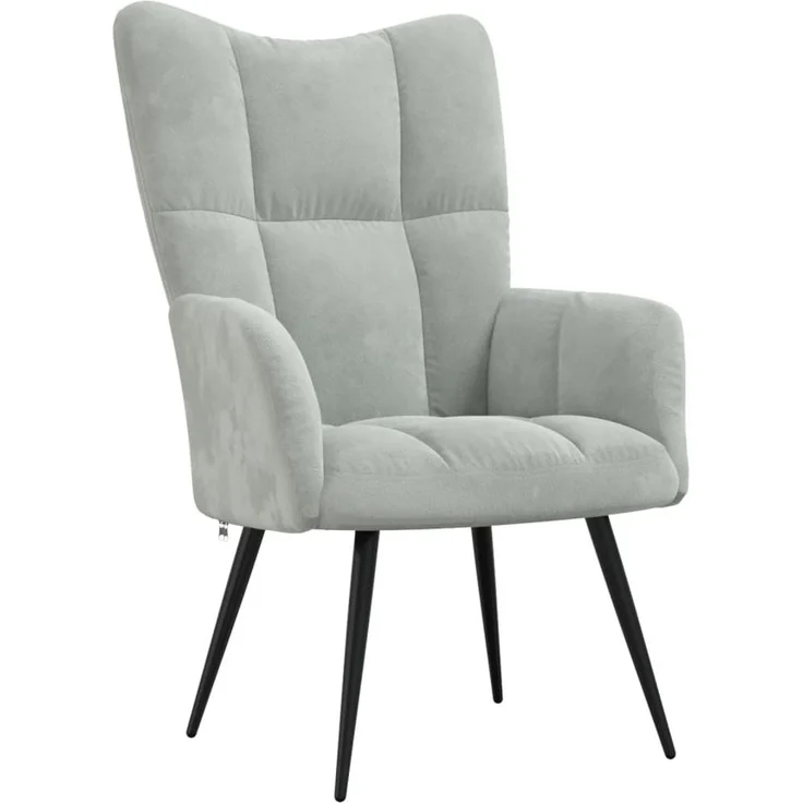 vidaXL Relaxsessel Hellgrau Samt [328073] – Bild 1