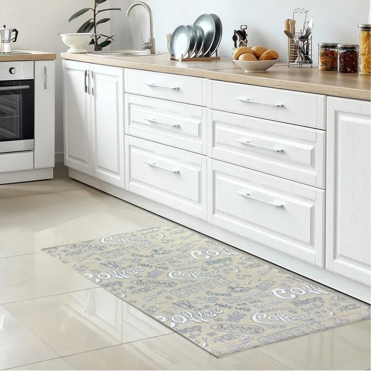 Carpetia Küchenläufer Küchenteppich Modern, rechteckig, Höhe: 5 mm, rutschhemmender Rücken, pflegeleicht, robust