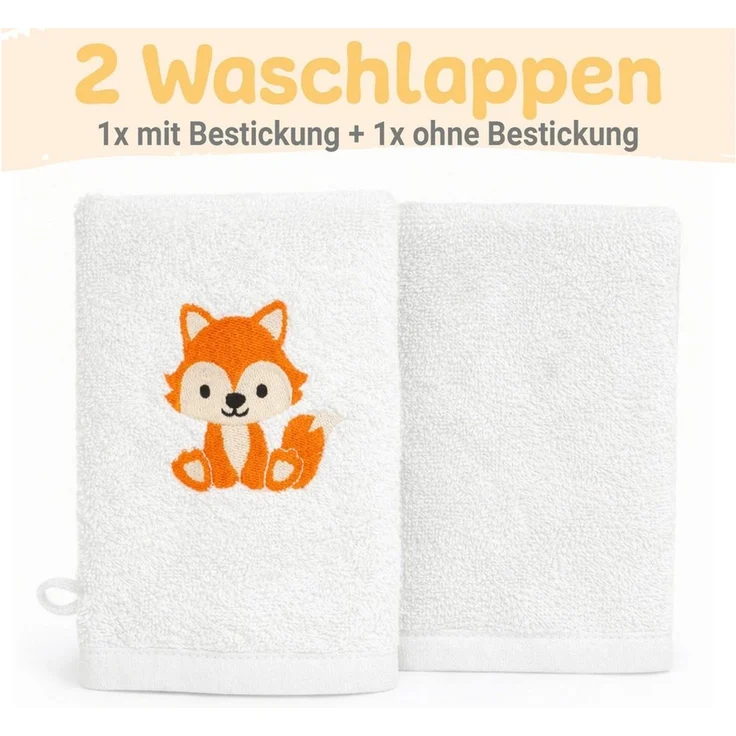 Babykajo Kapuzenhandtuch, Frottee (1-St), Kuschliges Baby Handtuch mit Waschlappen – Bild 4