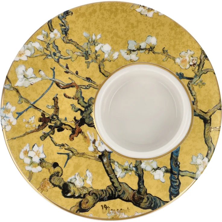 Goebel / Vincent van Gogh Mandelbaum Gold,Kerzenhalter,12,0cm x 12,0cm x 4,0cm / Porzellan / 12,0cm x 12,0cm x 4,0cm – Bild 6