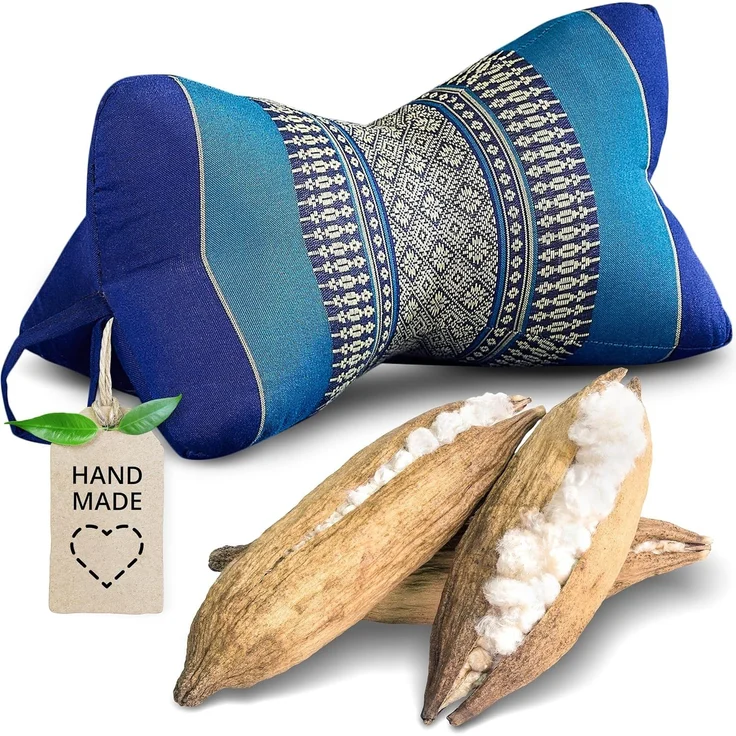 livasia Nackenstützkissen Knochenkissen, vegan und handgefertigt, Ø 15x32cm, Kapok – Bild 1