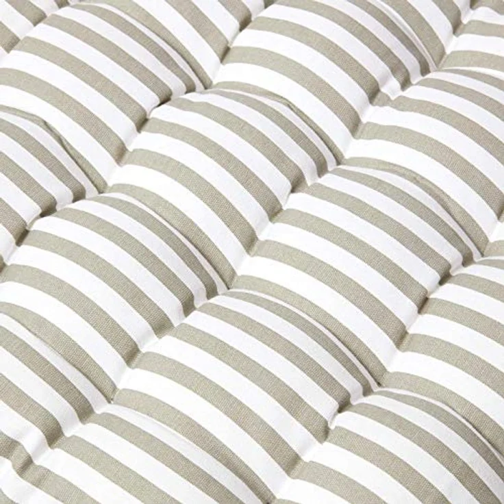 Homescapes Stuhlkissen 2-Sitzer Bankauflage mit Streifen, 100% Baumwolle, grau – Bild 4