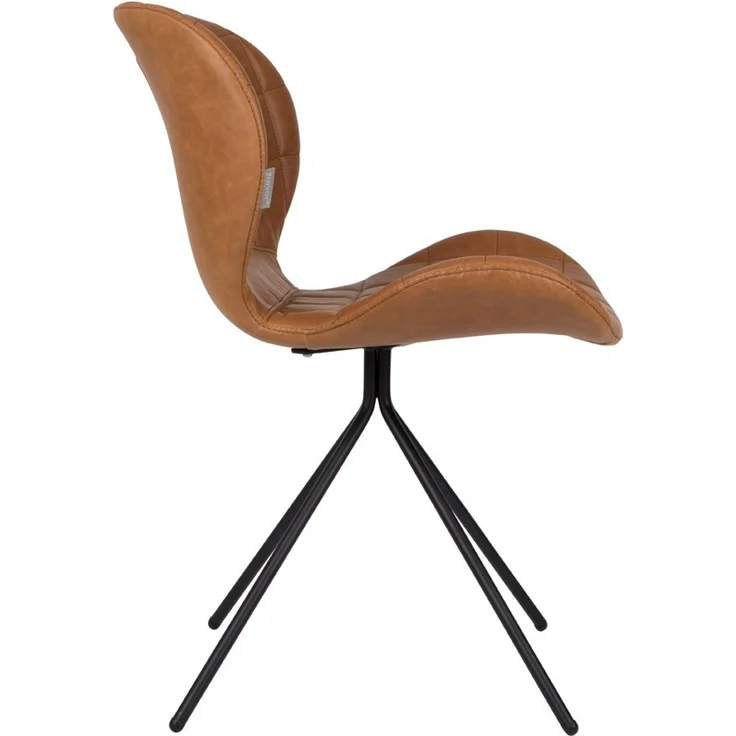 Zuiver Esszimmerstuhl OMG im 2er-Set, brauner Stoffbezug mit schwarzem Eisengestell, Wohnzimmer – Bild 2