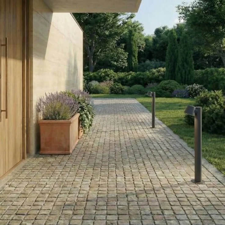 Lindby Außenleuchte Ileyna, spritzwassergeschützt (IP44), Schwarz, 1-flammig, GU10, Wegeleuchte Pollerleuchte – Bild 4